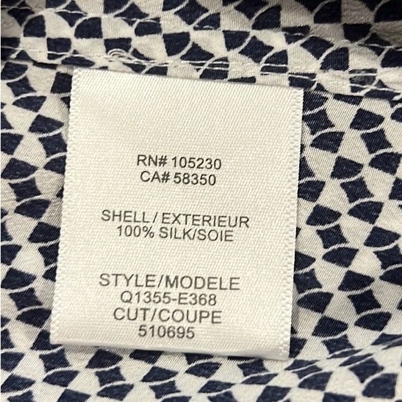 Equipment Lynn black & White geometric print silk button down blouse size S - Picture 7 of 8